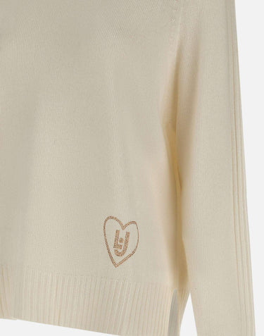 Maglia in misto lana con intarsi MF5444MS76L 10701 LIU-JO 