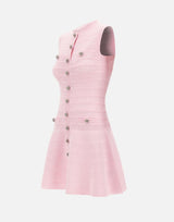 Mini abito in maglia traforata con strass 063SP PINK SELF-PORTRAIT 