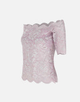"Top in lace with silver induction" 25EJT0097PA0244 M959 RABANNE 