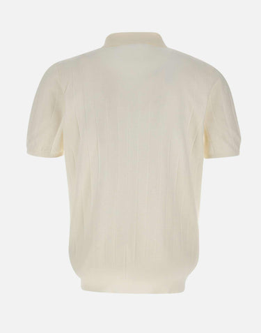 Polo in cotone a maxi coste DC115217 BIANCO DELLA CIANA CASHMERE 