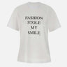 "Fashion Stole My Smile Slogan" 1322JTS004130A WHITE VICTORIA BECKHAM 