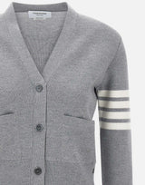 Cardigan in lana merino con scollo a V FKC207A 00014055 THOM BROWNE 