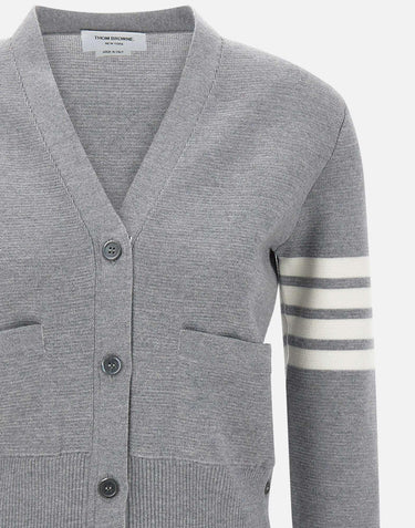 Cardigan in lana merino con scollo a V FKC207A 00014055 THOM BROWNE 