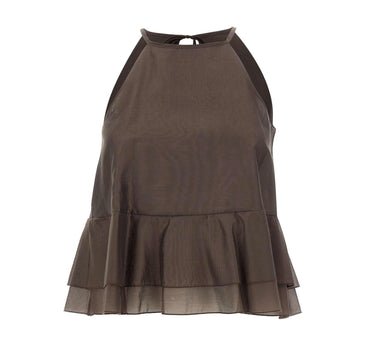 Top smanicato con balze SP1GX030 6044 KAOS 