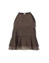 Top smanicato con balze SP1GX030 6044 KAOS 