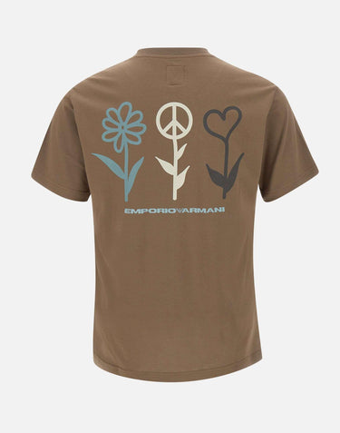 T-shirt "Shitake flower peace" in cotone EM001717 AF14836F6061 EMPORIO ARMANI 