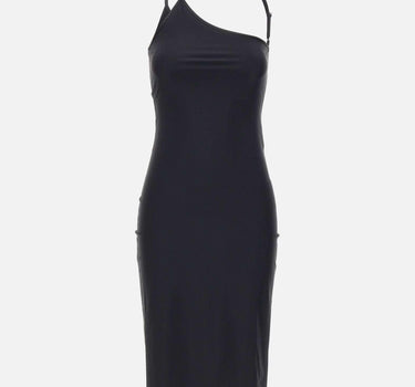 Abito con scollo asimmetrico e logo C COPR313F5021 BLK COPERNI 