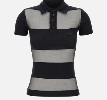 Polo a righe semi trasparente COPJS115F5028 BLK COPERNI 