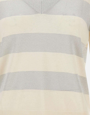 Maglia a righe con scollo a V 57220 23702005 GRAN SASSO 