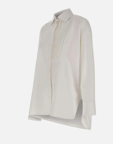 Camicia over in cotone con dettaglio plissé GWP02599 P00232310359 GOLDEN GOOSE 