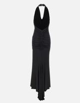 Abito lungo in jersey lucido con rosa 4A467A N0990 BLUMARINE 