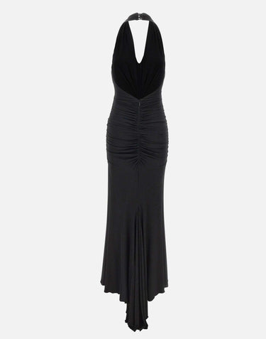 Abito lungo in jersey lucido con rosa 4A467A N0990 BLUMARINE 