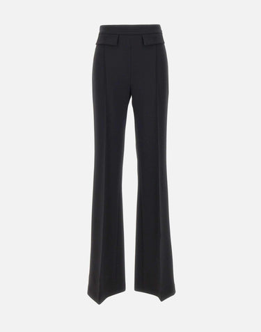 Pantaloni in doppio crêpe stretch con logo ricamato PA17161E2 110 ELISABETTA FRANCHI 