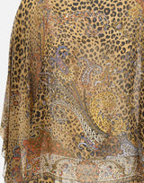 Top poncho in seta con motivo paisley animalier WRJA0027 AKG71X0826 ETRO 