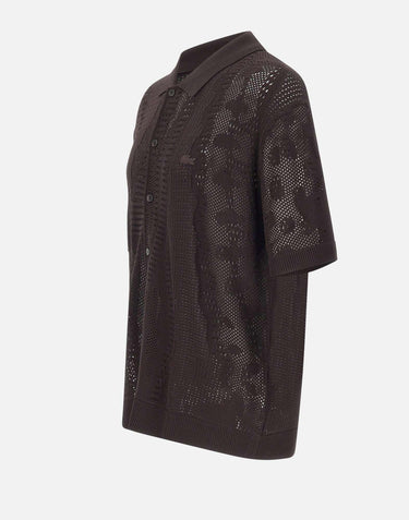Camicia in maglia di pizzo con coccodrillo AH0796 3LA LACOSTE 