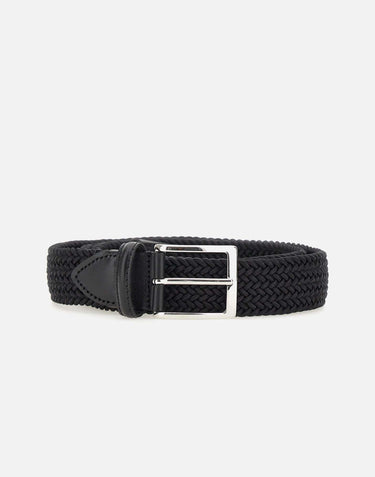 Cintura in lino con dettagli in pelle 15AP1500 BLACK ATHISON 
