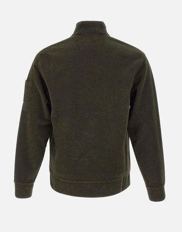 "Brushed Emerized Diagonal Fleece Half Zip Lens Sweatshirt" 19CMSS251A 006614G683 C.P. COMPANY 
