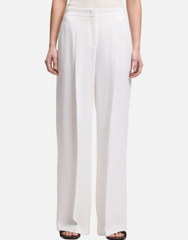 Pantaloni relaxed fit in misto lino 50557443 100 BOSS 