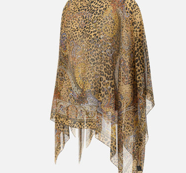 Top poncho in seta con motivo paisley animalier WRJA0027 AKG71X0826 ETRO 