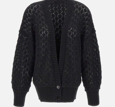 Cardigan over in maglia a punto pizzo 2M644A N0990 BLUMARINE 