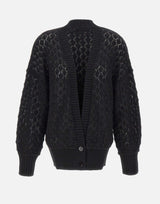 Cardigan over in maglia a punto pizzo 2M644A N0990 BLUMARINE 