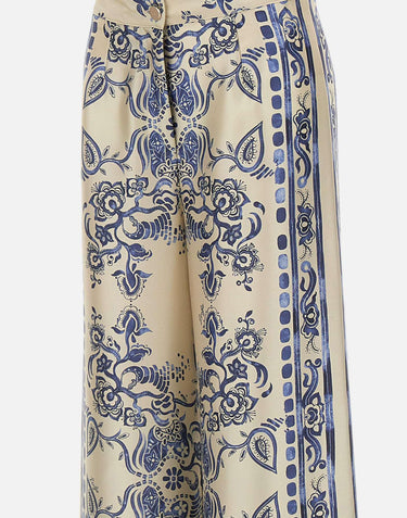 Pantaloni con stampa foulard CA6230TS555 P9652 LIU-JO 