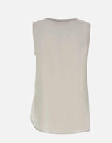 Top in lino con dettagli in pizzo W14040781 OFFWHITE MAURIZIO MYKONOS 