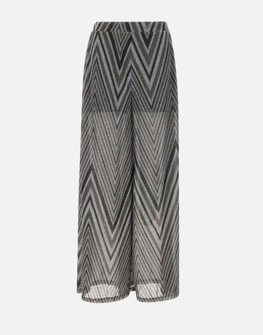 Pantalone a fantasia in lurex grigio RPJMA016 0001 KAOS 