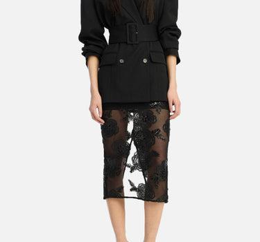 Gonna midi con paillettes 114924 100 ROTATE BIRGER CHRISTENSEN 