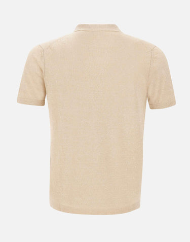 Polo in misto lino e cotone DC126102 BEIGE DELLA CIANA CASHMERE 