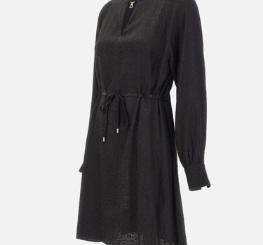 Abito nero animalier MF5317T082A 22222 LIU-JO 