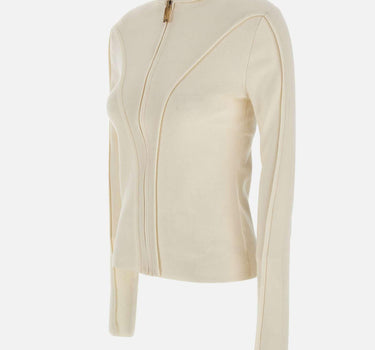 "Fine Merino Cardigan" 1325KTP006406A IVORY VICTORIA BECKHAM 