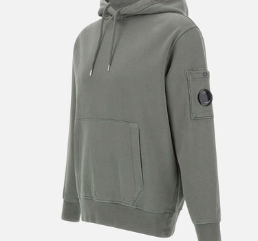 "Brushed and Emerized Diagonal Fleece Hooded Sweatshirt" 19CMSS719A 006372R921 C.P. COMPANY 