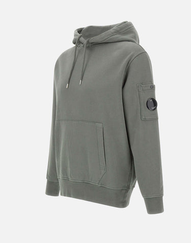 "Brushed and Emerized Diagonal Fleece Hooded Sweatshirt" 19CMSS719A 006372R921 C.P. COMPANY 