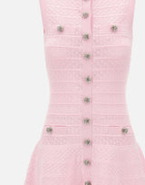 Mini abito in maglia traforata con strass 063SP PINK SELF-PORTRAIT 