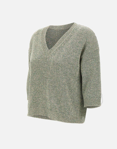 Maglia a V con paillettes 373002 847 KANGRA 