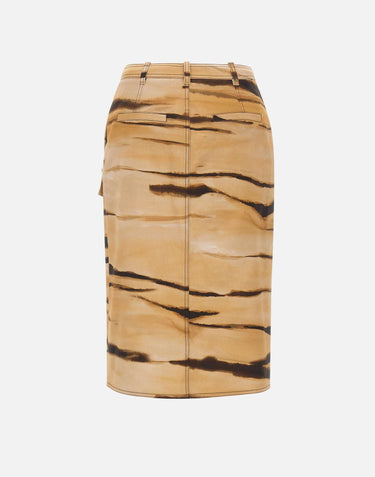 Gonna in drill con stampa tigre GO18362E2 470 ELISABETTA FRANCHI 