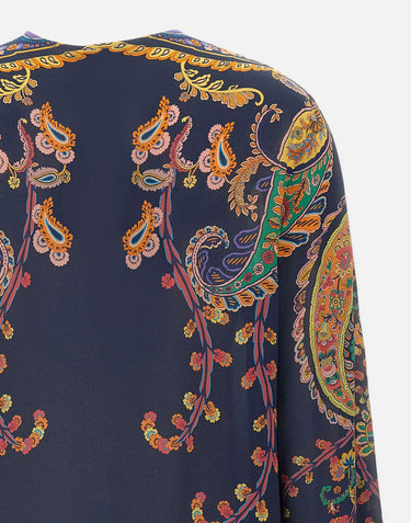 Blusa in seta con stampa paisley floreale WRJA0162 AKG23X0883 ETRO 