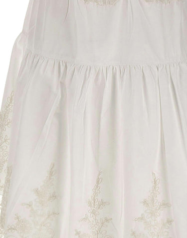 Abito in misto cotone con pizzo W06090581 WHITE MAURIZIO MYKONOS 