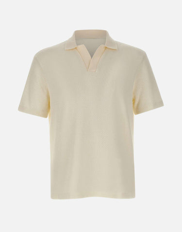 Polo in cotone e lino 50559037 118 BOSS 