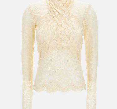 Top in pizzo a maniche lunghe 26PJT0174PA0170 P105 RABANNE 