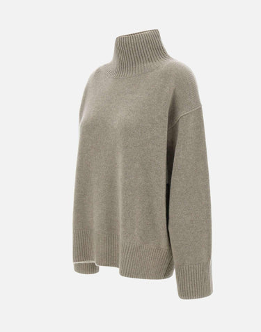 "Boyfriend turtleneck" 1867A GREIGE SOFT GOAT 