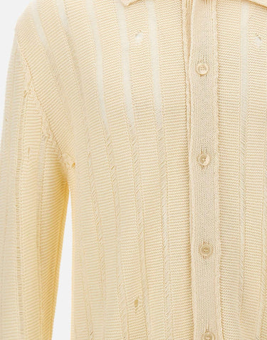 Cardigan in maglia destroyed S6LAMAKP042 015 LANEUS 