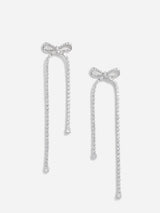 "Crystal Bow Dangle Earrings" 608ESL SILVER SELF-PORTRAIT 