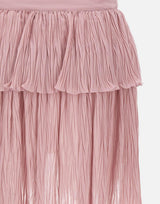 Gonna asimmetrica in georgette plissé con balza 2G295A N0114 BLUMARINE 