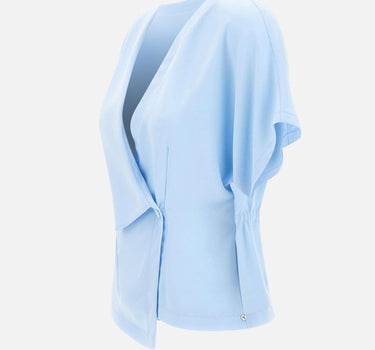 Top in crêpe con scollo a V TOP16522 LIGHTBLUE NISSA 