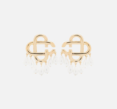 "Pearl Drop Logo Earrings" APF25JW093 01 CASABLANCA 