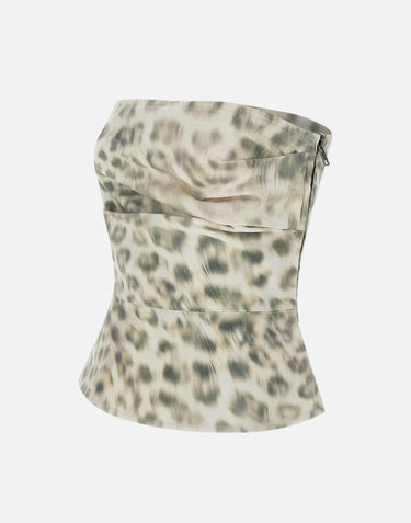 "Printed denim top" 114504 2930 ROTATE BIRGER CHRISTENSEN 