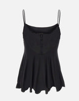 Top in raso con ruches e pizzo BX009 BLACK JACQUES WEI 