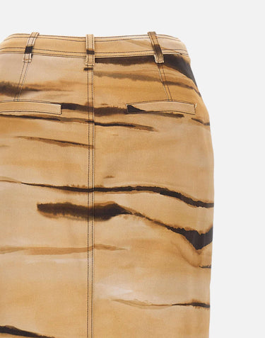 Gonna in drill con stampa tigre GO18362E2 470 ELISABETTA FRANCHI 